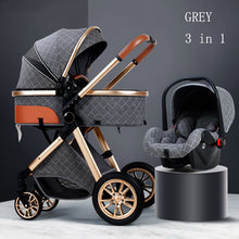 Load image into Gallery viewer, Fashion Baby Stroller 3 in 1 Baby Travel System Newborn Baby Cart Portable Pushchair Baby Cradel Infant Carrier Free Shipping
