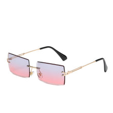 Load image into Gallery viewer, Rimless Rectangle Sunglasses Fashion Small Frameless Eyeglasses New Brand Designer For Female Lens Ladies Gradient Sunglasses O
