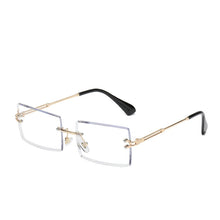 Load image into Gallery viewer, Rimless Rectangle Sunglasses Fashion Small Frameless Eyeglasses New Brand Designer For Female Lens Ladies Gradient Sunglasses O
