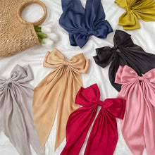 Load image into Gallery viewer, Solid Color Big Large Satin Bow Hairpins Barrettes For Women Girl Wedding Long Ribbon Korean Hair Clip Hairgrip Hair Accessories
