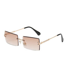 Load image into Gallery viewer, Rimless Rectangle Sunglasses Fashion Small Frameless Eyeglasses New Brand Designer For Female Lens Ladies Gradient Sunglasses O
