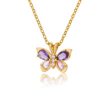 Load image into Gallery viewer, Cute Butterfly Necklace For Women Crystal Purple Butterfly Aesthetic Necklaces Charms Choker Party Stainless Steel Jewelry Gift

