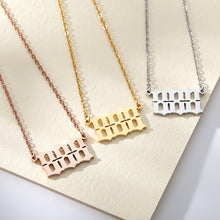 Load image into Gallery viewer, 777 angel number neckalce for women Stainless Steel 111 222 333 444 555 pendant necklace old english font number chain Jewelry
