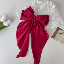 Load image into Gallery viewer, Solid Color Big Large Satin Bow Hairpins Barrettes For Women Girl Wedding Long Ribbon Korean Hair Clip Hairgrip Hair Accessories
