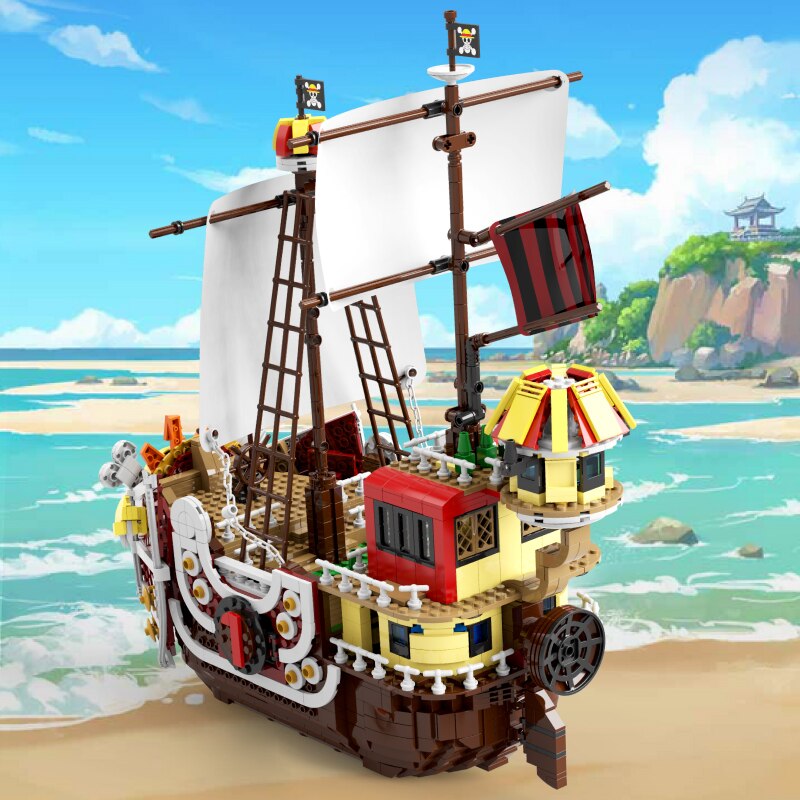 2080pcs Building Blocks The Large Thousand Sunny Boat Model Bricks Set Pirate Ships Cartoon Toys For Teens Boys Birthdays Gifts