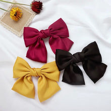 Load image into Gallery viewer, Fashion Ribbon Hairgrips Big Large Bow Hairpin For Women Girls Satin Trendy Ladies Hair Clip New Cute Barrette Hair Accessories
