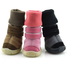 Load image into Gallery viewer, 4 Pcs/Set Pet Winter Autumn High Tops Snow Boots Casual Velvet Warm Slip-Resistant Shoes For Small Medium Dog Boots
