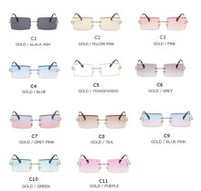 Load image into Gallery viewer, Rimless Rectangle Sunglasses Fashion Small Frameless Eyeglasses New Brand Designer For Female Lens Ladies Gradient Sunglasses O
