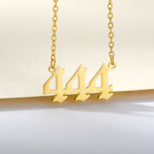 Load image into Gallery viewer, 777 angel number neckalce for women Stainless Steel 111 222 333 444 555 pendant necklace old english font number chain Jewelry
