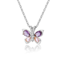 Load image into Gallery viewer, Cute Butterfly Necklace For Women Crystal Purple Butterfly Aesthetic Necklaces Charms Choker Party Stainless Steel Jewelry Gift
