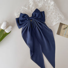 Load image into Gallery viewer, Solid Color Big Large Satin Bow Hairpins Barrettes For Women Girl Wedding Long Ribbon Korean Hair Clip Hairgrip Hair Accessories
