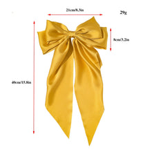 Load image into Gallery viewer, Solid Color Big Large Satin Bow Hairpins Barrettes For Women Girl Wedding Long Ribbon Korean Hair Clip Hairgrip Hair Accessories
