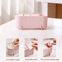 Load image into Gallery viewer, Desktop Cosmetics Storage Box  Dust-proof Makeup Organizer For Cotton Pads Swabs Beauty Egg Holder Bathroom Jewelry Organizer
