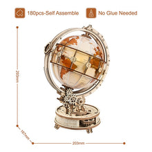 Load image into Gallery viewer, Robotime ROKR Luminous Wooden Globe Light Night 3D Puzzle Games for Christmas Gift for Kids Adults for Home Decor, Desk Decor
