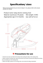 Load image into Gallery viewer, Electrotonic Baby Rocking Chair. Baby Swing LED touch screen Baby Bouncer Bluetooth Control Baby Cradle 0-12M
