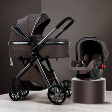 Load image into Gallery viewer, Fashion Baby Stroller 3 in 1 Baby Travel System Newborn Baby Cart Portable Pushchair Baby Cradel Infant Carrier Free Shipping

