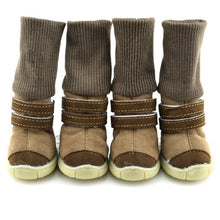 Load image into Gallery viewer, 4 Pcs/Set Pet Winter Autumn High Tops Snow Boots Casual Velvet Warm Slip-Resistant Shoes For Small Medium Dog Boots
