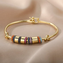 Load image into Gallery viewer, Bohemia Stainless Steel Bracelet For Women Colored Zircon Bangle Boho Fashion Jewelry Gift Bijoux Femme
