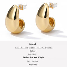 Load image into Gallery viewer, Stainless Steel Hook Earrings For Women  Pin Minimalist Chic Baroque Style Elegant Female Jewelry Delicate Earring Gift 2022
