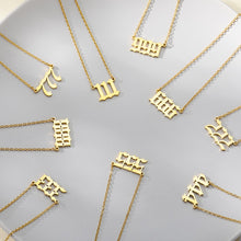 Load image into Gallery viewer, 777 angel number neckalce for women Stainless Steel 111 222 333 444 555 pendant necklace old english font number chain Jewelry
