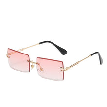 Load image into Gallery viewer, Rimless Rectangle Sunglasses Fashion Small Frameless Eyeglasses New Brand Designer For Female Lens Ladies Gradient Sunglasses O
