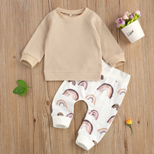 Load image into Gallery viewer, Citgeett Spring Newborn Baby Boys 2-piece Outfit Set Long Sleeve Top+Rainbow Print Pants Set Autumn Clothes
