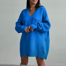 Load image into Gallery viewer, 2022 Y2K Women&#39;s Oversized Sweater Knitted Green O Neck Long Sleeve Pullover Tops Casual Party Sexy Club Sweaters Dresses Women
