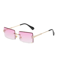 Load image into Gallery viewer, Rimless Rectangle Sunglasses Fashion Small Frameless Eyeglasses New Brand Designer For Female Lens Ladies Gradient Sunglasses O
