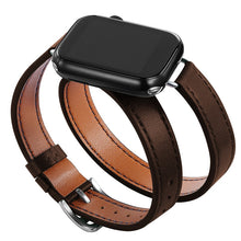 Load image into Gallery viewer, Double Tour leather Strap For Apple Watch ultra band 49mm 45mm 42mm 44mm Series 8 7 6 Se 5 4 3 2 Iwatch 6 38mm 40mm Correa 41mm
