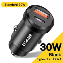 Load image into Gallery viewer, Essager 30W USB Car Charger Quick Charge4.0 QC PD 3.0 SCP 5A USB Type C Car Fast Charging For iPhone 14 13 Huawei Samsung Xiaomi
