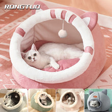Load image into Gallery viewer, Cat Bed Warm Pet Basket Cozy Kitten Lounger Cushion Winter Cat House Tent Very Soft Small Dog Mat Bag For Washable Cave Cat Beds
