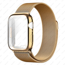 Load image into Gallery viewer, Case+strap for Apple Watch Band 45mm 44mm 40mm 41mm 38mm 42mm Stainless steel Metal magnetic Loop bracelet iwatch 8 7 6 3 4 5 se
