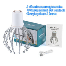 Load image into Gallery viewer, Electric Head Massager for Head Therapeutic Pain Relief 3D Stimulation Vibration Acupoint Relax Claw Scalp Massager Rechargeable

