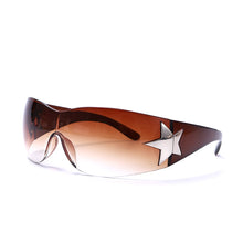 Load image into Gallery viewer, Punk One Piece Sunglasses Goggle New Y2k Luxury Brand Sun Glasses 2000&#39;s Shades Eyewear UV400 Female Designer Five Star Glasses
