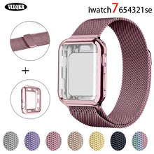 Load image into Gallery viewer, Case+strap for Apple Watch Band 45mm 44mm 40mm 41mm 38mm 42mm Stainless steel Metal magnetic Loop bracelet iwatch 8 7 6 3 4 5 se
