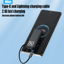 Load image into Gallery viewer, 5000mAh MINI Portable Power Bank Built in Cable External Spare Battery Pack Mini Powerbank For iPhone 14 13 Samsung S22 Xiaomi 12S
