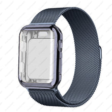 Load image into Gallery viewer, Case+strap for Apple Watch Band 45mm 44mm 40mm 41mm 38mm 42mm Stainless steel Metal magnetic Loop bracelet iwatch 8 7 6 3 4 5 se
