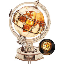 Load image into Gallery viewer, Robotime ROKR Luminous Wooden Globe Light Night 3D Puzzle Games for Christmas Gift for Kids Adults for Home Decor, Desk Decor
