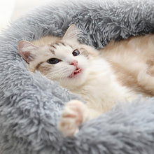 Load image into Gallery viewer, Kimpets Round Cat Bed Dog Pet Bed Kennel Non-Slip Winter Warm Dog House Sleeping Long Plush Soft Puppy Cushion Mat Cat Supplies
