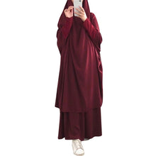 Load image into Gallery viewer, Etosell Women Hooded Muslim Hijab Dress Eid Prayer Garment Jilbab Abaya Long Khimar Full Cover Ramadan Gown Abayas Islamic Cloth
