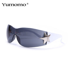 Load image into Gallery viewer, Punk One Piece Sunglasses Goggle New Y2k Luxury Brand Sun Glasses 2000&#39;s Shades Eyewear UV400 Female Designer Five Star Glasses
