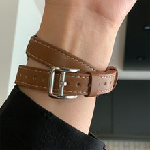 Load image into Gallery viewer, Double Tour leather Strap For Apple Watch ultra band 49mm 45mm 42mm 44mm Series 8 7 6 Se 5 4 3 2 Iwatch 6 38mm 40mm Correa 41mm
