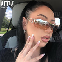 Load image into Gallery viewer, New Punk One Piece Sunglasses Women 2000&#39;S Brand Designer Sun Glasses Y2k Wrap Around Sunshade Eyeglasses Eyewear Goggles
