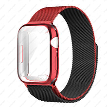 Load image into Gallery viewer, Case+strap for Apple Watch Band 45mm 44mm 40mm 41mm 38mm 42mm Stainless steel Metal magnetic Loop bracelet iwatch 8 7 6 3 4 5 se
