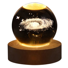 Load image into Gallery viewer, Unique Glowing Planetary Galaxy Astronaut Crystal Ball Night Lights USB Power Warm Bedside Light Christmas Kid Gift Night Lamp
