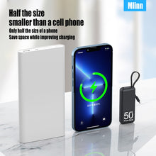 Load image into Gallery viewer, 5000mAh MINI Portable Power Bank Built in Cable External Spare Battery Pack Mini Powerbank For iPhone 14 13 Samsung S22 Xiaomi 12S
