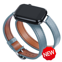 Load image into Gallery viewer, Double Tour leather Strap For Apple Watch ultra band 49mm 45mm 42mm 44mm Series 8 7 6 Se 5 4 3 2 Iwatch 6 38mm 40mm Correa 41mm
