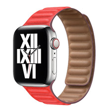 Load image into Gallery viewer, Leather Strap for Apple Watch Band 45mm 41mm 44mm 40mm Original Magnetic Loop Link Bracelet iWatch Ultar 8 7 6 SE 5 4 3 42mm
