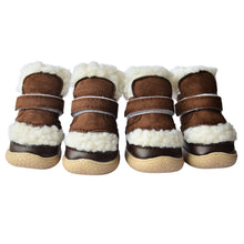 Load image into Gallery viewer, 4 Pcs/Set Pet Winter Autumn High Tops Snow Boots Casual Velvet Warm Slip-Resistant Shoes For Small Medium Dog Boots
