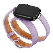 Load image into Gallery viewer, Double Tour leather Strap For Apple Watch ultra band 49mm 45mm 42mm 44mm Series 8 7 6 Se 5 4 3 2 Iwatch 6 38mm 40mm Correa 41mm
